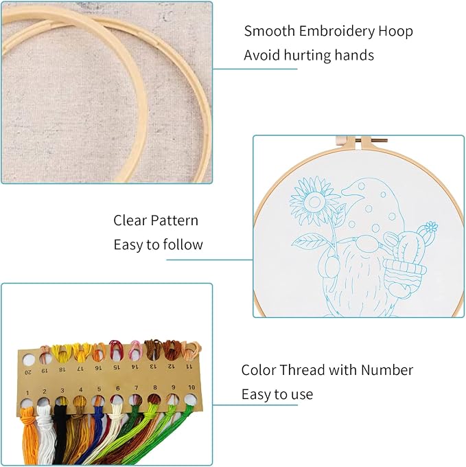 Nuberlic Sunflower Embroidery Kit - Image 4
