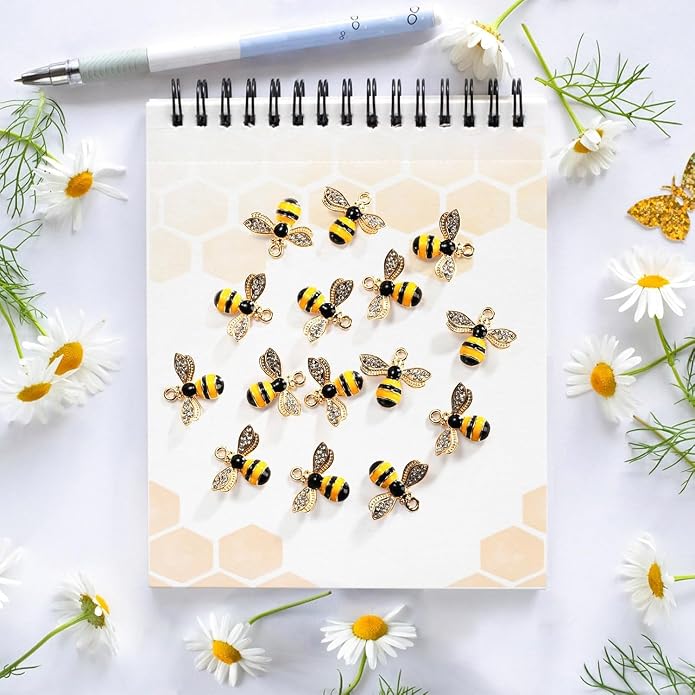 Youeon 100 Pcs Cute Metal Bee Charms - Image 6
