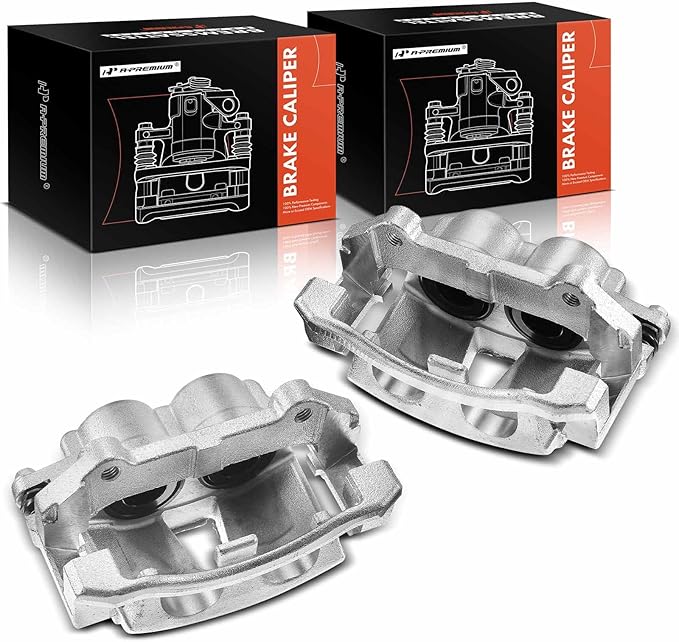 A-Premium Disc Brake Caliper Assembly with Bracket Compatible with Select Jeep Models - Commander 2006-2010, Grand Cherokee 2005-2010, Sport Utility - Front Driver and Passenger Side, 2-PC Set