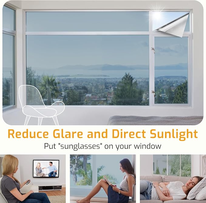 LUTE One Way Window Privacy Film, Window Tint, 35.4" x 118.1" | Sun Blocking UV - Image 5