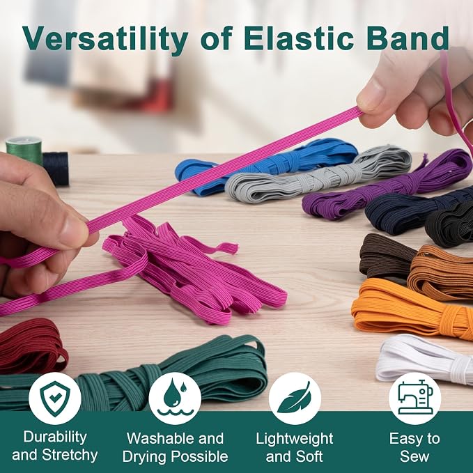 Airisoer 12 Rolls 1/4 Inch Elastic Band - Image 5