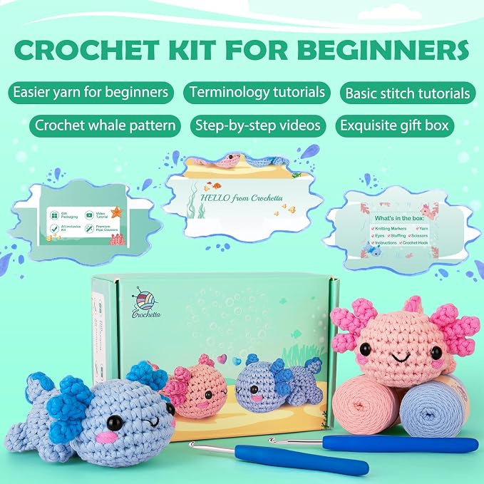 Crochetta Crochet Kit for Beginners, Beginner Crochet Starter Kit w - Image 5