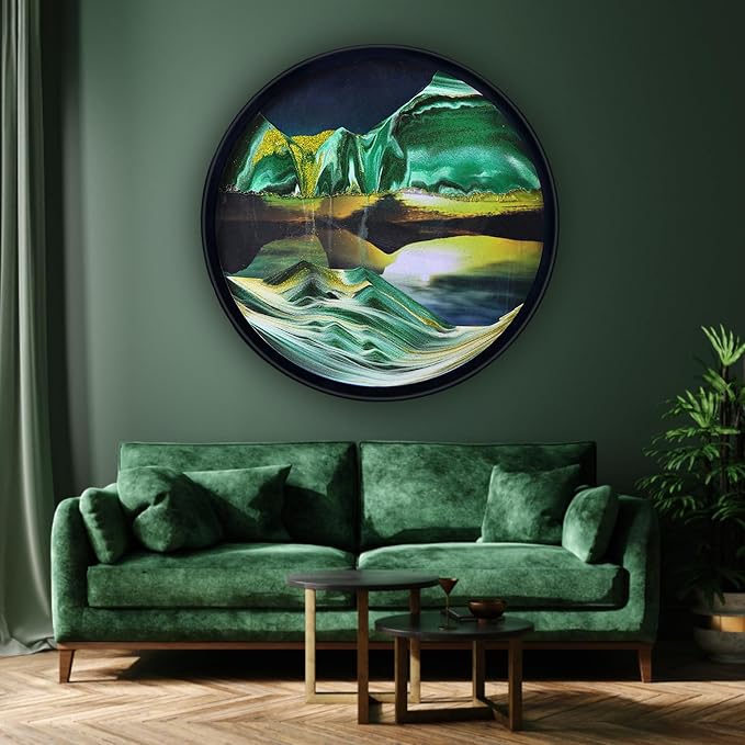 24" Moving Sand Art, 3D Sand Art Pictures Deep Sea Sandscape Living Room by Unknown