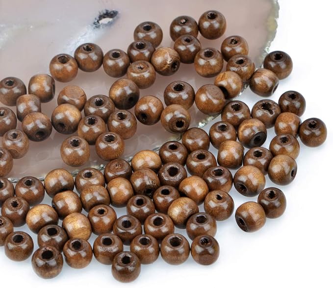 AD Beads Wood Spacer Loose Wooden Craft Beads Big Hole Beads Assorted - Image 2