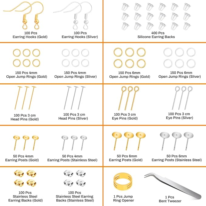 Modacraft 2000Pcs Earring Making Supplies Kit - Image 3