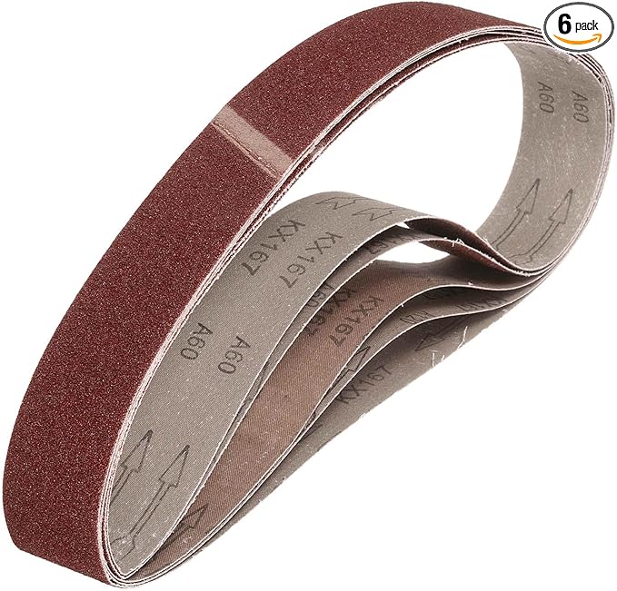 HARFINGTON 2 x 48 Inch Sanding Belts, 6 Pcs 60 Grit Aluminum Oxide Abrasive Belt Sander File Belt for Woodworking, Metal Polishing, Knife Sharpener