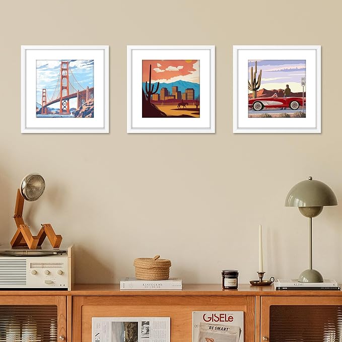 FIXSMITH 12x12 Picture Frame White Set of 2, Photo Frame - Image 8