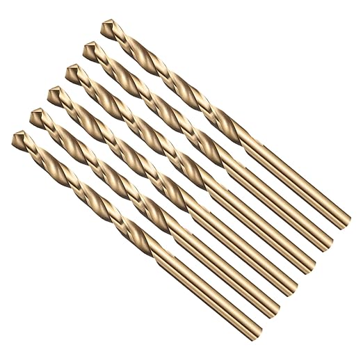 Drill Bit, 5/64" Cutting Diameter (1.984mm), 4241 HSS Black and Gold 118° Cutting Angle Versatile Jobber Bits - (Applications: for Drilling Plastic Wood Soft Thin Metal), 6-Pieces