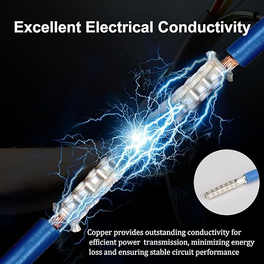 200Pcs Wire Ferrules Kit AWG8 Tinned Copper Crimp Connector Non Insulated Electrical Cable Pin Cord End Terminal Assortment Kit for Electric Connectors (EN10-12