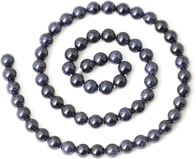 60PCS 6mm Natural Blue Sandstone Gemstone Round Loose Beads Stone Beads - Image 2