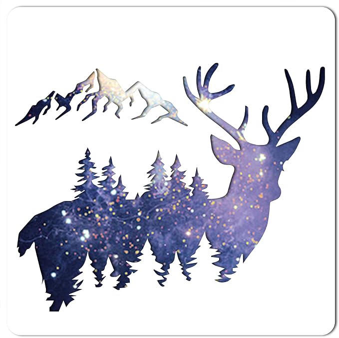 GORGECRAFT Sika Deer Stencil Template 11.8x11.8 Inch Elk Plastic Drawing Sign by GORGECRAFT