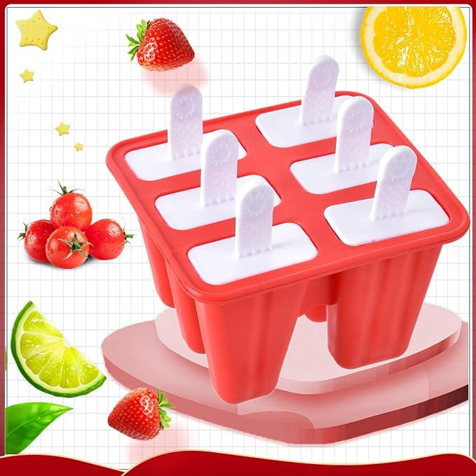 Popsicle Molds ，6 Pieces Silicone Ice Pop Models Popsicle Models Reusable Easy - Image 3
