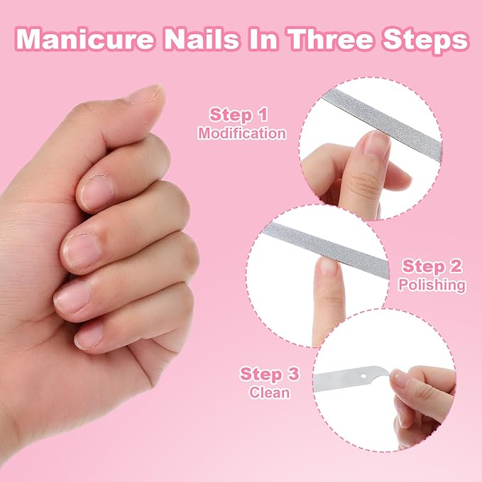 4 Pcs Diamond Deb Nail File Metal Nail File With Sharp Pointed Tip, Stainless Steel Nail Filer Metal Nail Files For Natural Nails Double Sided Manicure Pedicure Toenails Tools For Salon Home (Large 2)