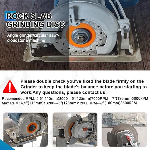 Rock Slab Grinding Disc - 4.5 inch Glass Cutter Disc (10pcs), Granite Cutting Disc, Diamond Grinder Wheel for Rock Slab, Stone, Tile, Marble, Granite, Glass Diamond Cutting Discs
