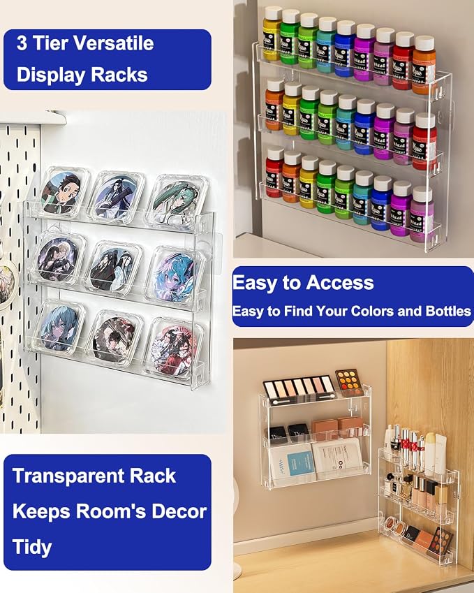 2Pack 3 Tier Display Rack, Acrylic Craft Paint Storage Organizer, Miniature - Image 6