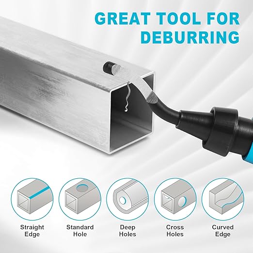 Deburring Tool Set with 11pcs High Speed Steel Swivel Blades, Deburring Tool 3D Printing Burr Removal Blades, Deburring Tools for Metal, Resin, PVC Pipes, Copper, Plastic, Aluminum