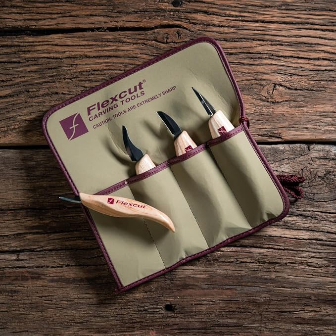 FLEXCUT Wood Carving Tools Set 4 Piece Carving Knife Set KN100, Whittling - Image 5