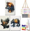 Mandun 3 Pack Paint by Numbers for Adult, Animals Paint by Numbers Kit for by MANDUN