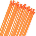 XINGO 100PCS Cable Zip Ties Heavy Duty, Premium Nylon Plastic Wire Ties with 50 Pounds Tensile Strength, Self-Locking Black Nylon Zip Ties for Indoor and Outdoor (6 inch, Orange)