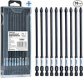 toolant 6 Inch Long Phillips Bit#2 Magnetic Anti Slip Impact Screwdriver Bits Set,10pcs Insert S2 Steel PH2 Driver Dit Set with CNC Machined Tips for Power Drill