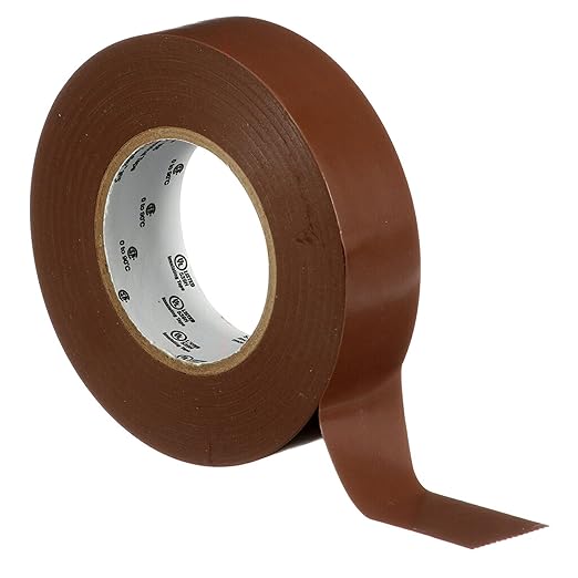 3M Temflex Multi-Purpose Vinyl Electrical Tape 165, Brown, 3/4 in x 60 ft (19 mm x 18 m), 10 Roll Pack