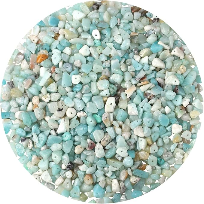 LAIDANLA Amazonite 400pcs Natural Chip Stone Beads 5-8mm Healing Crystal by LAIDANLA