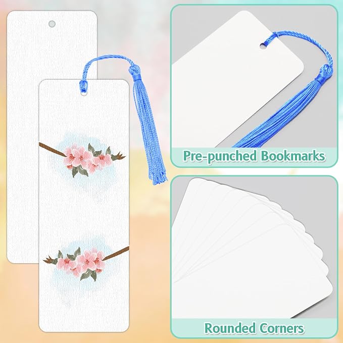 DSYIL 100 Sets Watercolor Paper Bookmarks - Image 4