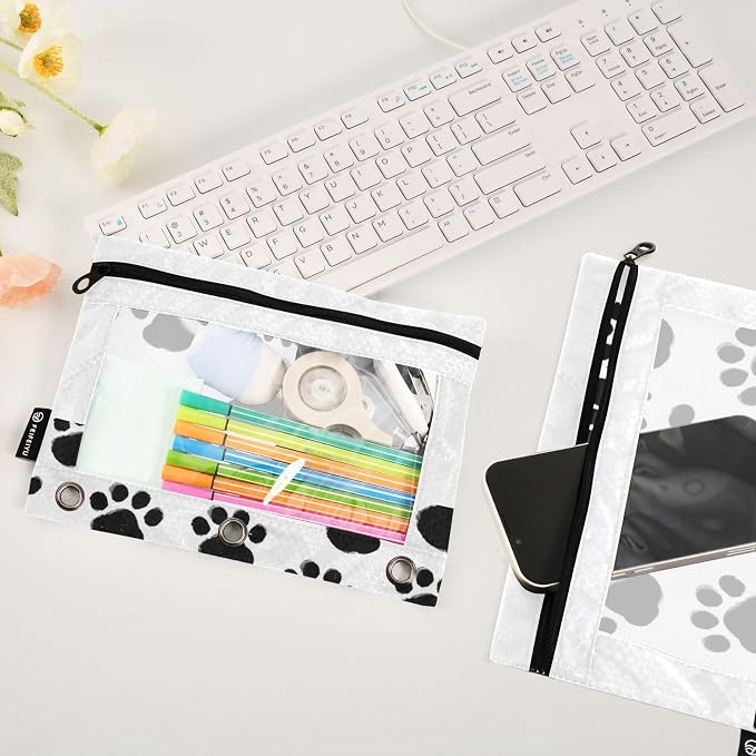Custom Black Paws Print Pencil Pouch - Image 5