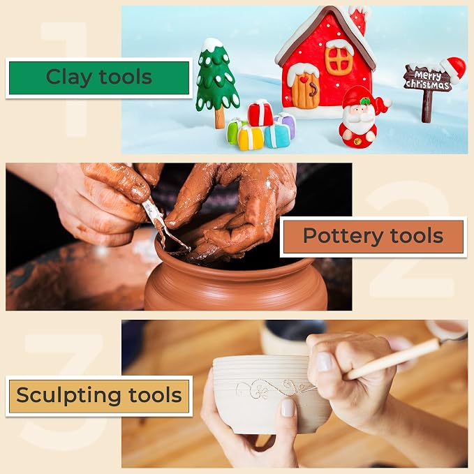 Jetmore 35 Pack Clay Tools Kit, Pottery Tools & Sculpting Tools, Polymer - Image 4