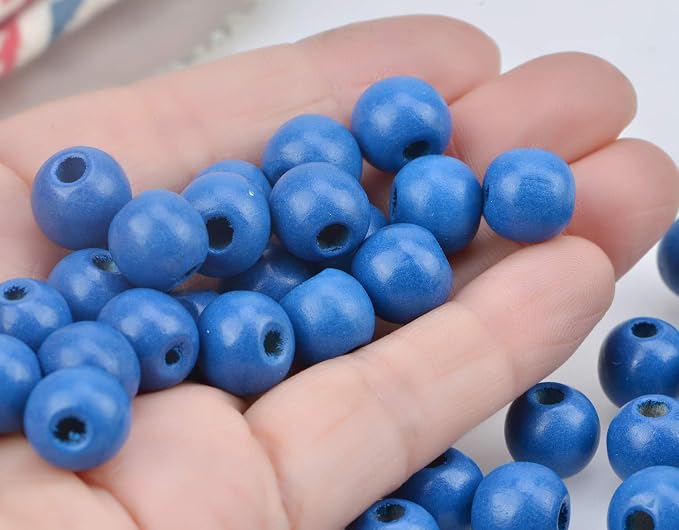 AD Beads Wood Spacer Loose Wooden Craft Beads Big Hole Beads Assorted - Image 3