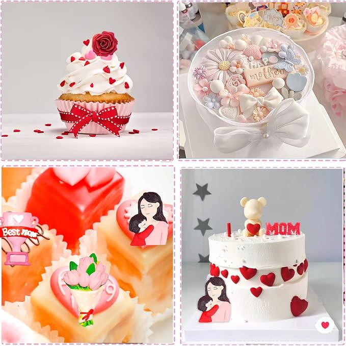 6Pcs Mother's Day Fondant Mold Mom Word Silicon Mold Best Mom Chocolate Mold - Image 6