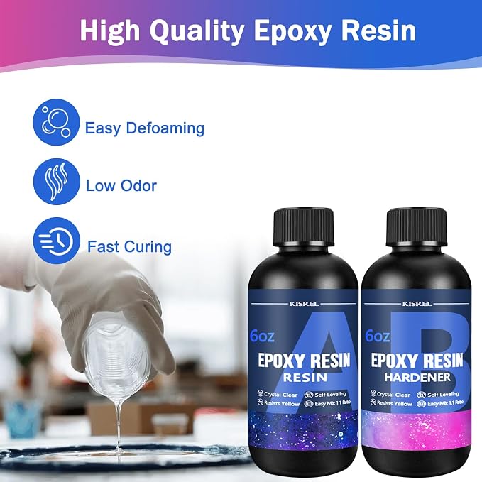 KISREL Epoxy Resin Kit for Beginners, 12OZ Resin Kit - Image 3