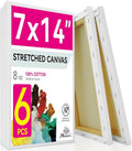 PHOENIX Long Stretched Canvas for Painting 7x14 Inch/6 Value Pack, 8 Oz Triple by PHOENIX