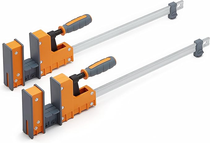 Bora 18" Parallel Clamp Set, 2 Pack of Woodworking Clamps with Rock-Solid, Even Pressure, 571118T, Rustic Brown
