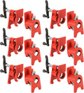 3/4" Wood Gluing Pipe Clamp Set with Unique Foot Design Red Heavy Duty Bar Clamps Cast Iron Quick Release Pipe Clamp Tools for Woodworking (6pc, 3/4" with foot)