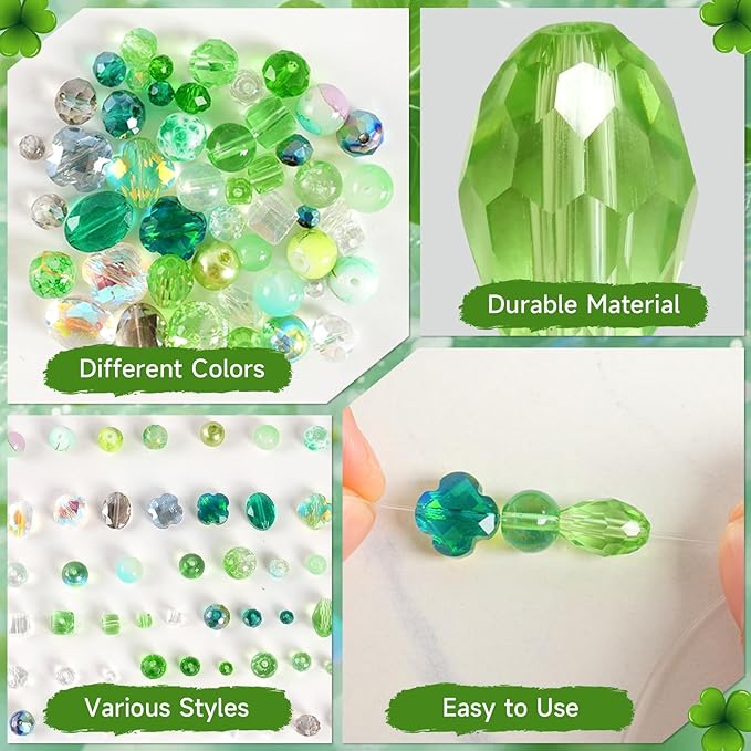 636pcs St. Patrick's Day Glass Beads - Image 5