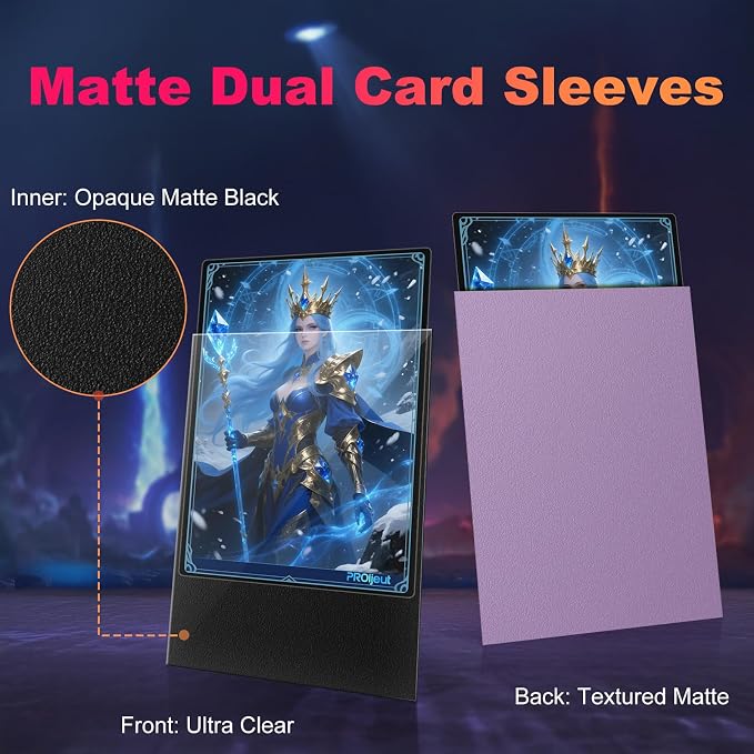 200 Pack Card Sleeves, Matte Dual Trading Card Sleeves - Image 2