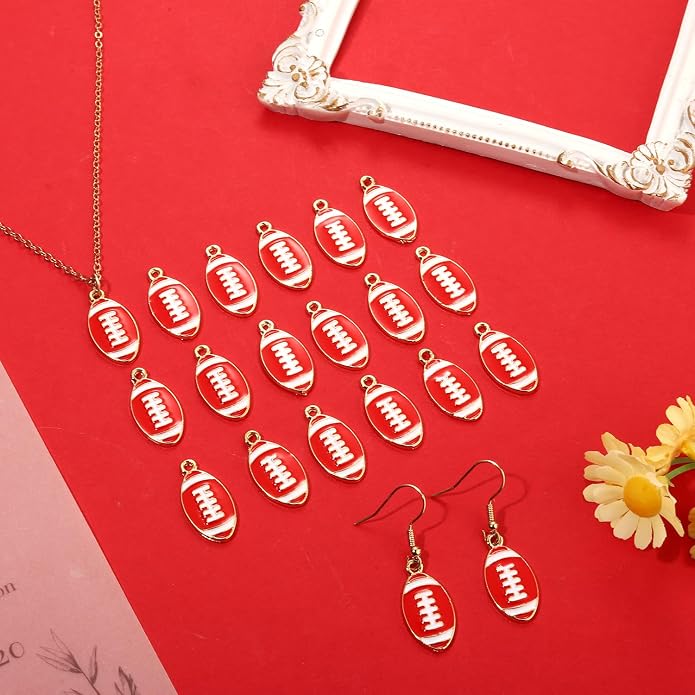 20PCS Sports Charms Enamel Basketball Baseball Pendant Charms - Image 4