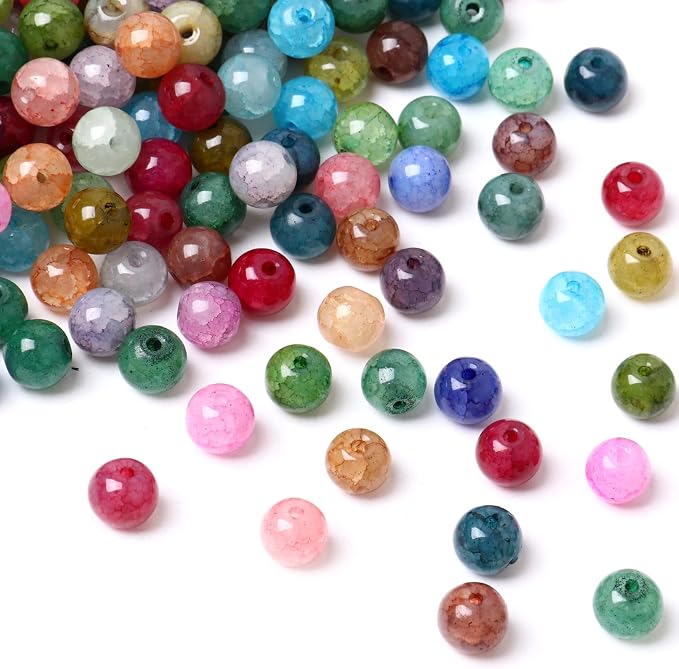 400PCS Natural Stone Beads 8MM Agate Spacer Beads Bulk by Cadikez