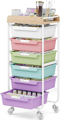 SYKIARIOL Rolling Cart with 6 Drawers, Utility Storage Cart with Labeling Ice by SYKIARIOL