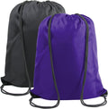 BeeGreen Black Purple Drawstring Backpack Bags Bulk 2 Pack X-Large 22.4" L x by BeeGreen