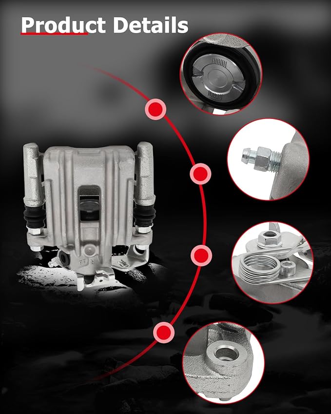 cciyu Rear Left & Right Brake Calipers Assembly w/Bracket 19B2571 19B2570 For Audi For TT 2000,For Volkswagen For Type-1 1998-2000,For Volkswagen For Golf 1999,For Volkswagen For Jetta 2000