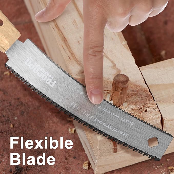 Frocopo Hand Saw Woodworking Tools, 6-Inch Pull Saw, Flexible Double-Edge Blade - Image 6