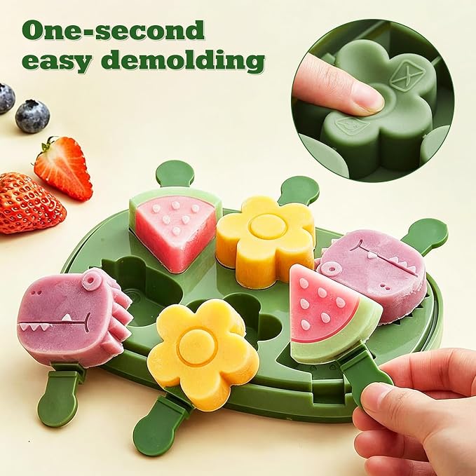 Silicone Popsicle Mold Fun Shaped Dinosaur Popsicle Silicone Molds - Image 2