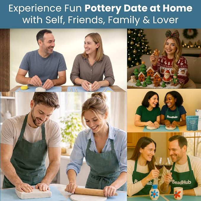 Pottery Kit for Beginners, 4.4LBS Air Dry Clay for Adults - Image 2