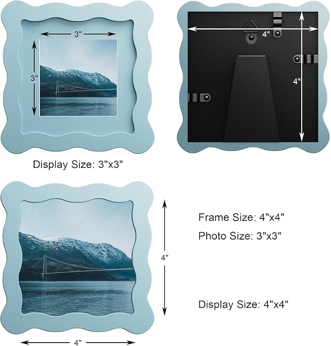 4x4 Wavy Picture Frame With Mat - Image 3