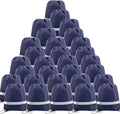 BeeGreen 30 Pieces Navy Blue Drawstring Backpacks Bulk, Reflective Gym String by BeeGreen