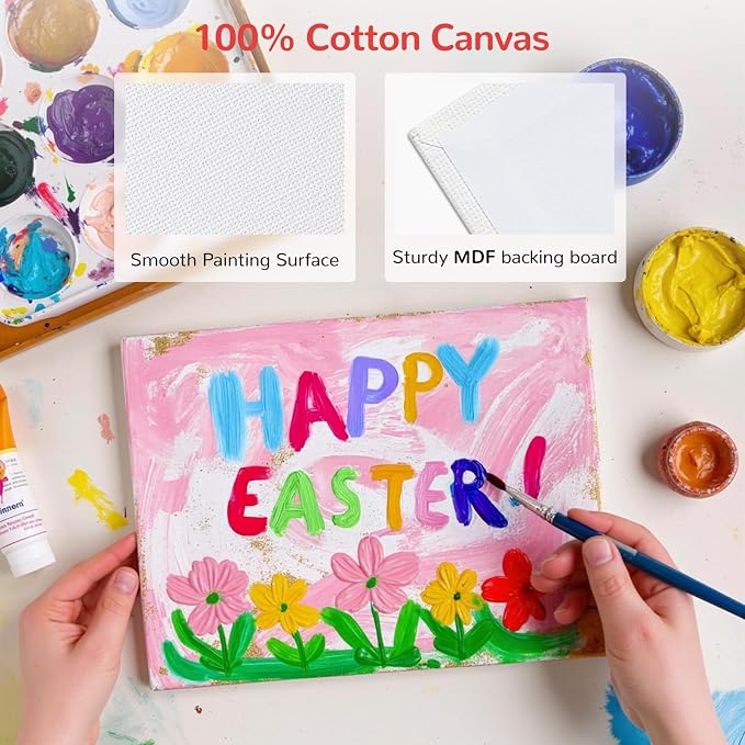 100 Pack 4x6 Inch Mini Painting Canvas Boards - Image 3