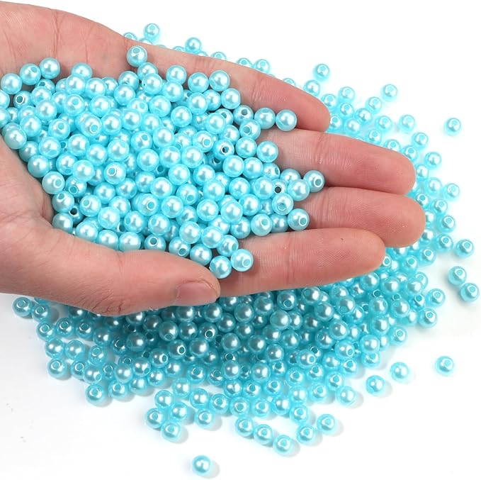 1000pcs Light Blue 6mm Pearl Beads by chuyau