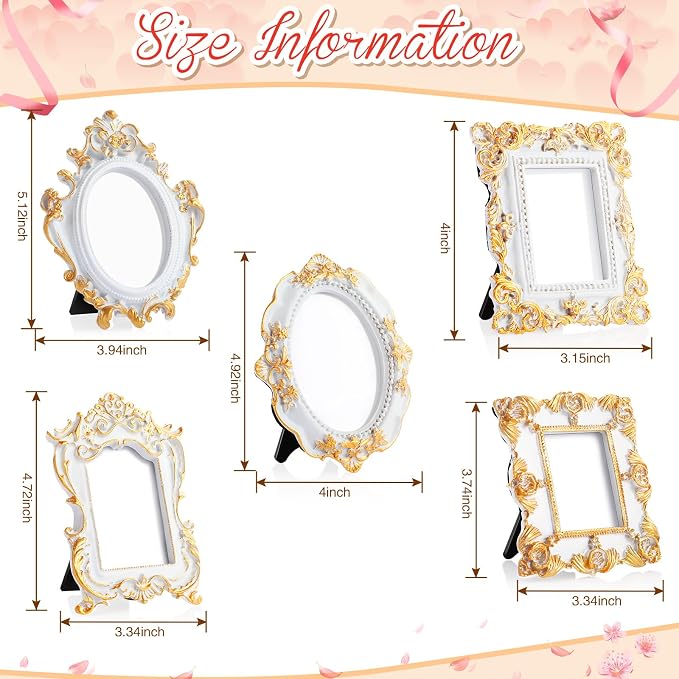 Maitys 5 Pcs Mini Picture Vintage Frames - Image 3